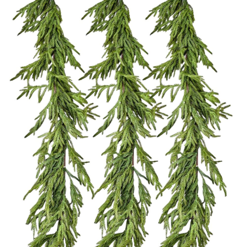 Christmas Norfolk Pine Garland 60in Real Touch Greenery Afloral - PACK OF 3
